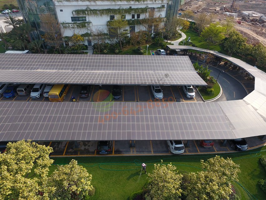 惠州碧桂圆潼湖科技小镇产业发展中心205.56KW太阳能光伏发电项目-车棚图